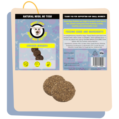 Packaging and product for Good Boy Patties